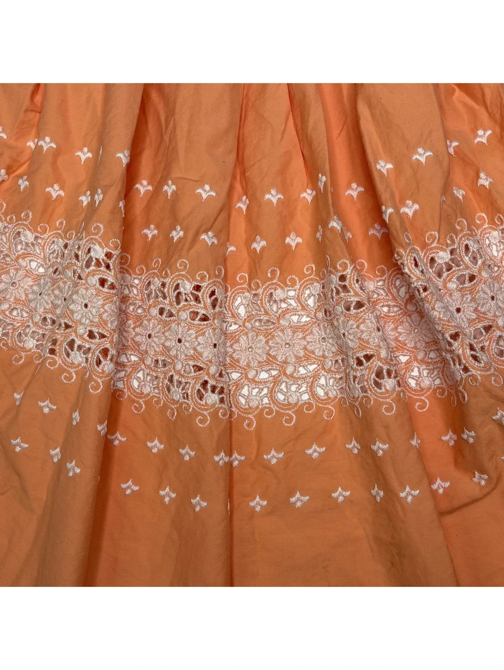 Vintage Terracotta Lace Trim Tiered Prairie Apron